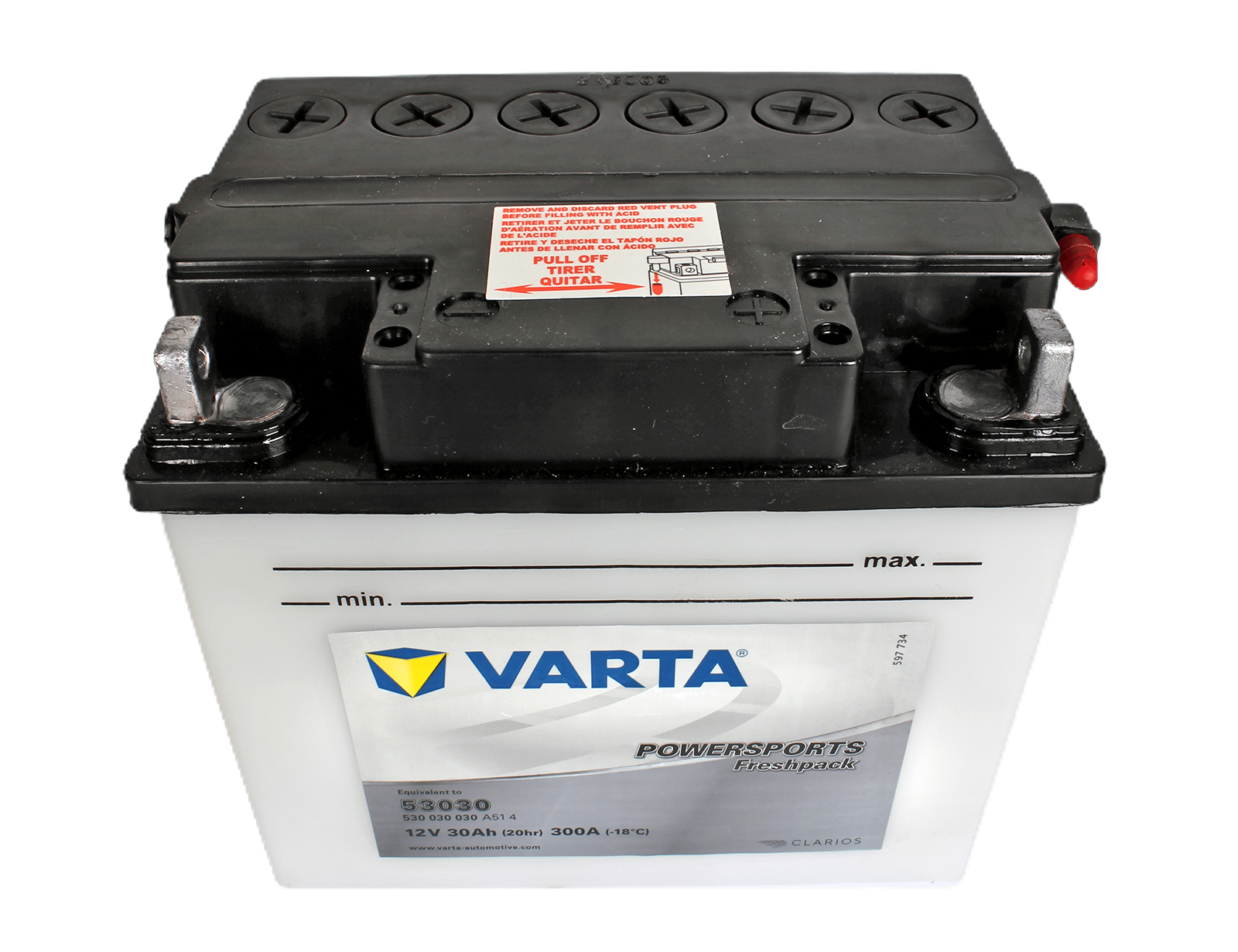 Аккумуляторная батарея VARTA белая 53030 6СТ30 530 030 030 фотография №2