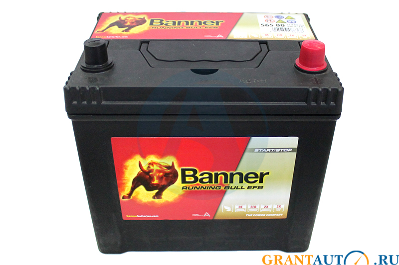 Аккумуляторная батарея BANNER Running Bull EFB 6СТ65 обратная фотография №1