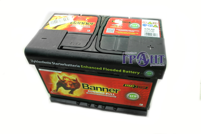 Аккумуляторная батарея BANNER Running Bull EFB 6СТ70 фотография №1