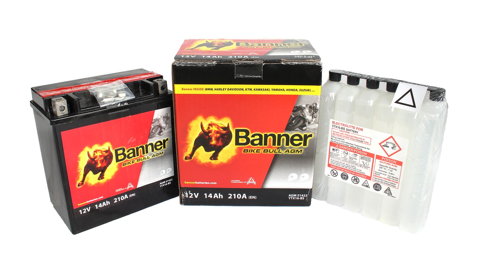 Аккумуляторная батарея BANNER Bike Bull YTX16-BS 514 902 022 фотография №1