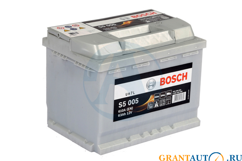 Аккумуляторная батарея BOSCH SILVER S5005 6СТ63 563 400 061 фотография №1
