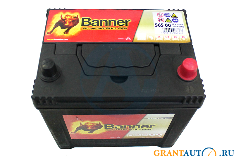 Аккумуляторная батарея BANNER Running Bull EFB 6СТ65 обратная фотография №2