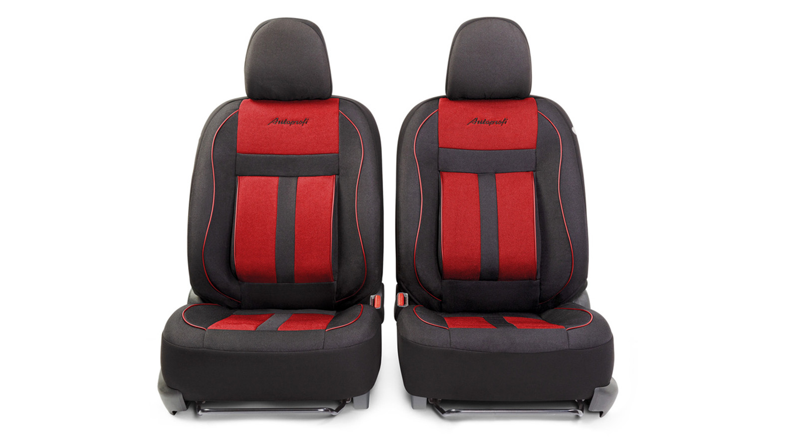 Чехлы на сиденье CUSHION COMFORT CUS-1505 BLACK/RED эко-хлопок 3D крой поясничный упор AIRBAG AUTOPROFI фотография №2