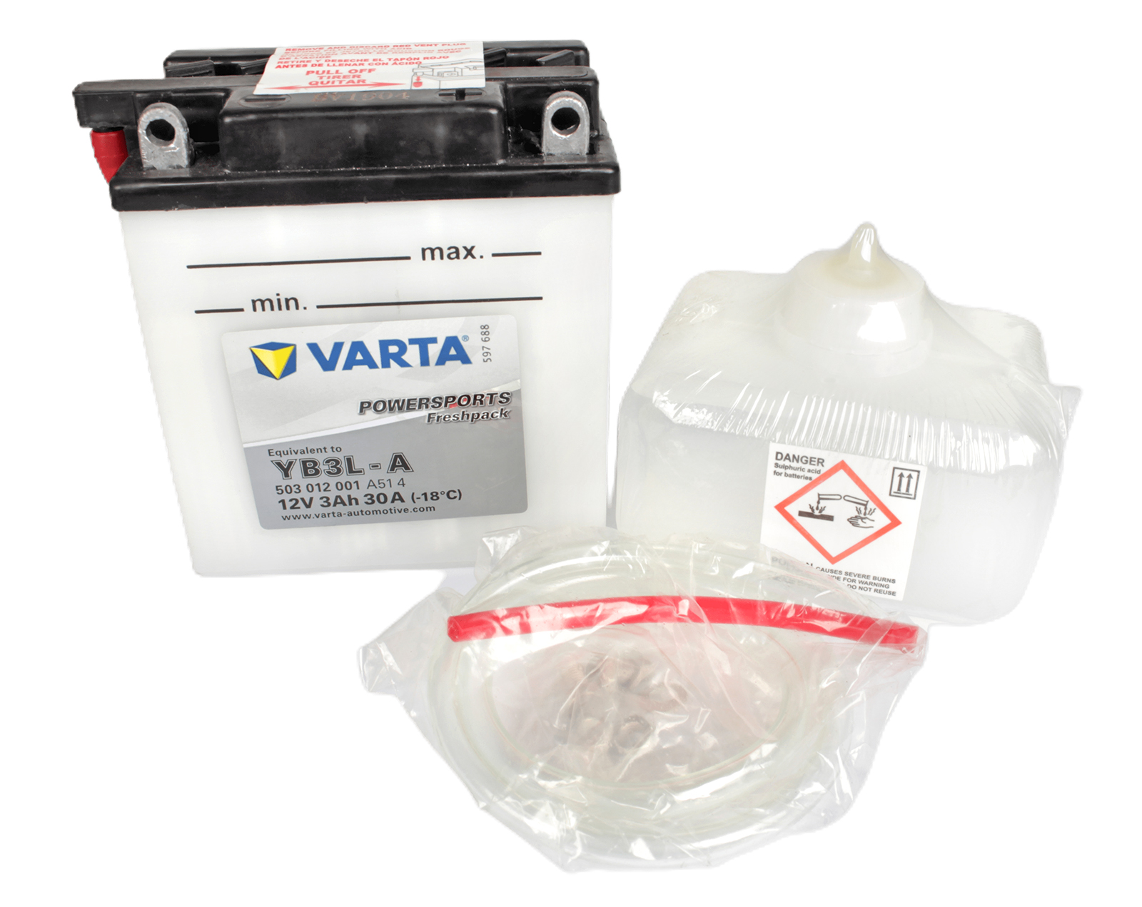 Аккумуляторная батарея VARTA белая YB3L-A 6СТ3 503 012 001 фотография №1