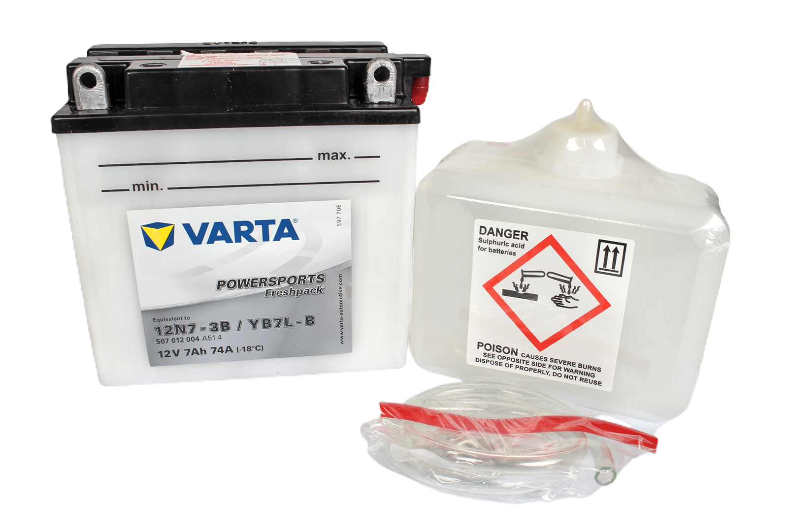 Аккумуляторная батарея VARTA YB7L-B 6СТ7 507 012 004 фотография №1