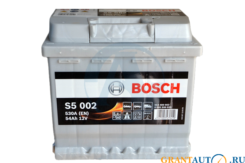 Аккумуляторная батарея BOSCH SILVER S5002 6СТ54 * 554 400 053 фотография №1