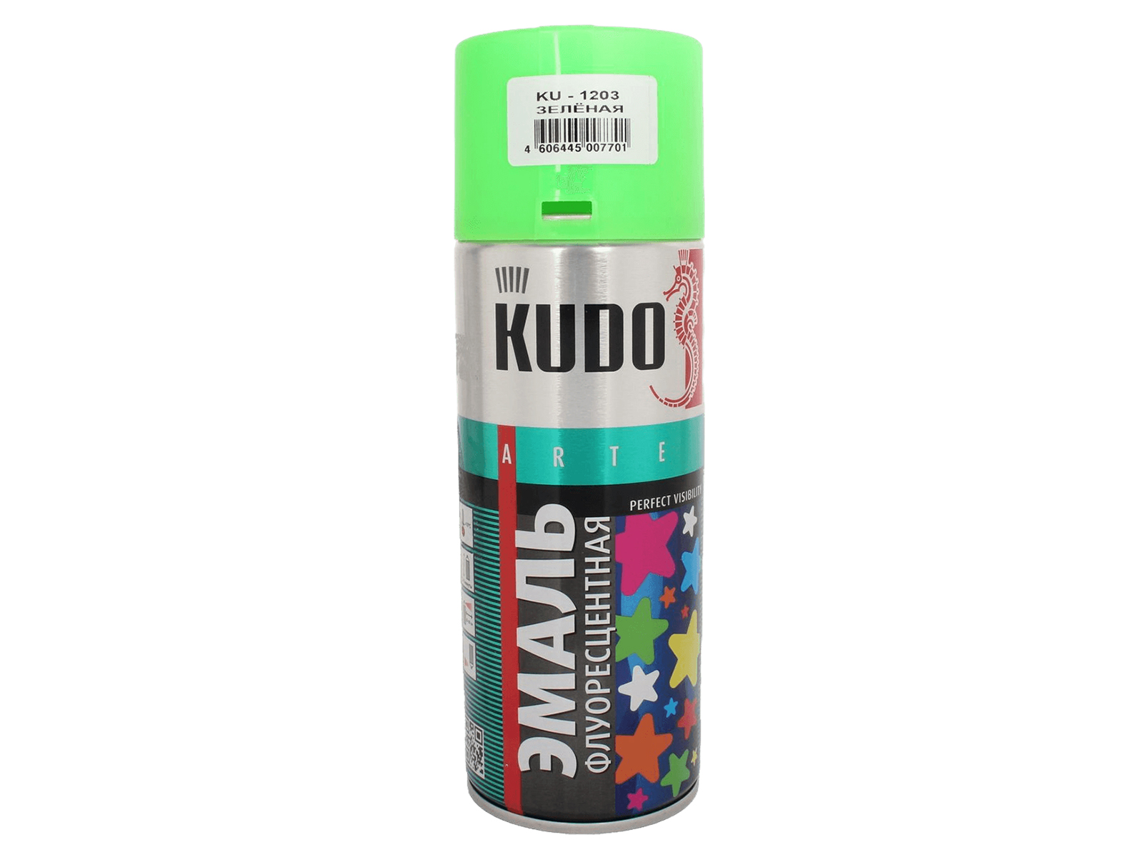 Краска KUDO флуоресцентная зеленая 520мл фотография №1