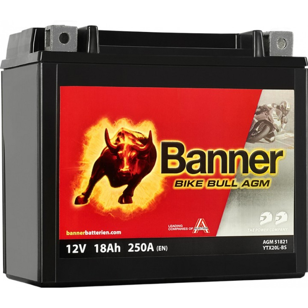 Аккумуляторная батарея BANNER Bike Bull YTX20CH-BS 51822 agm фотография №1