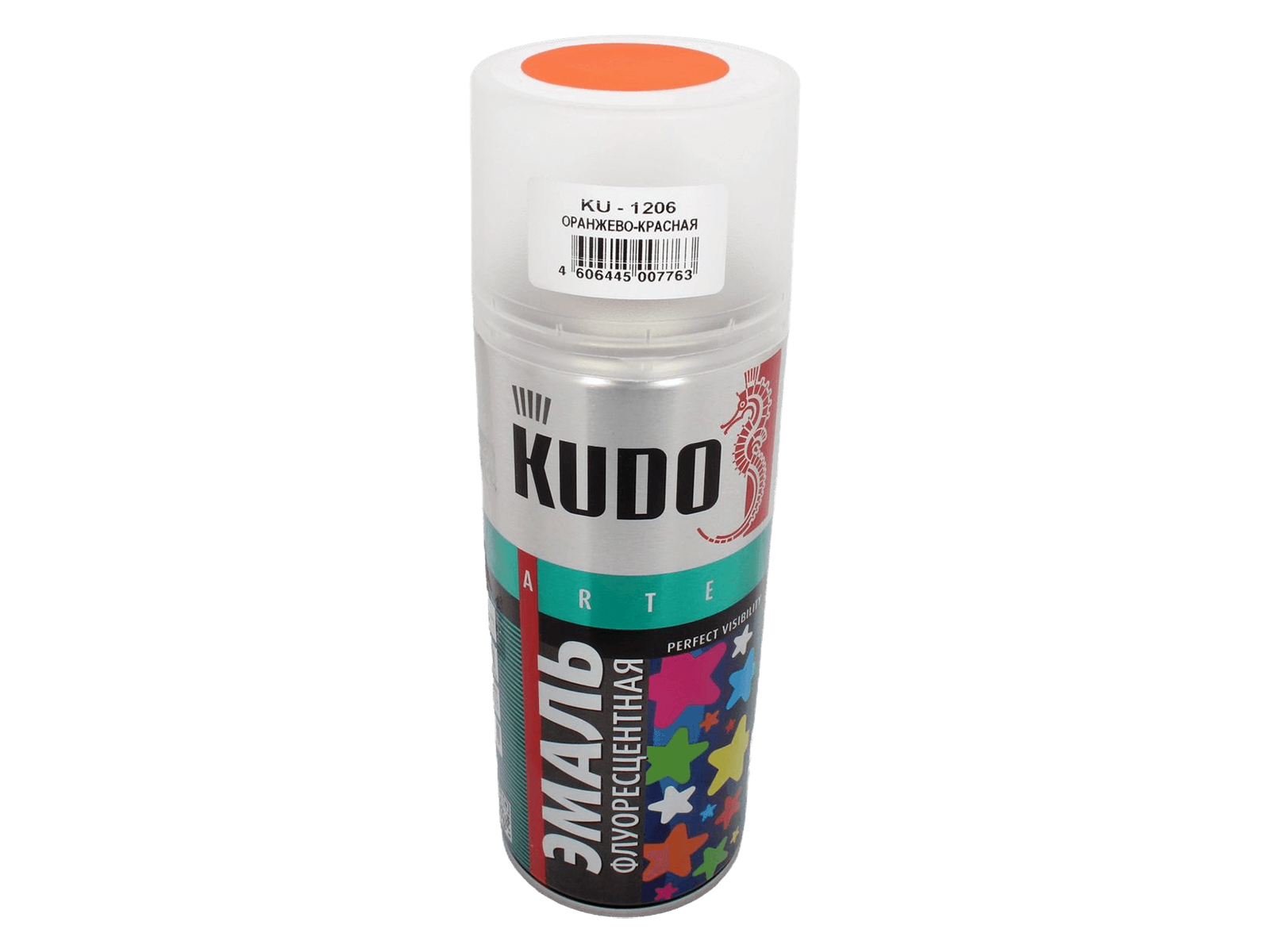 Краска KUDO флуоресцентная оранжево-красная 520мл фотография №3