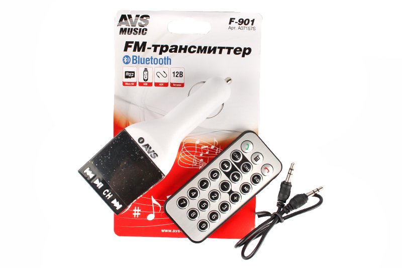 MP3 плеер + FM трансмиттер с дисплеем и пультом AVS F-901 (Bluetooth) фотография №1