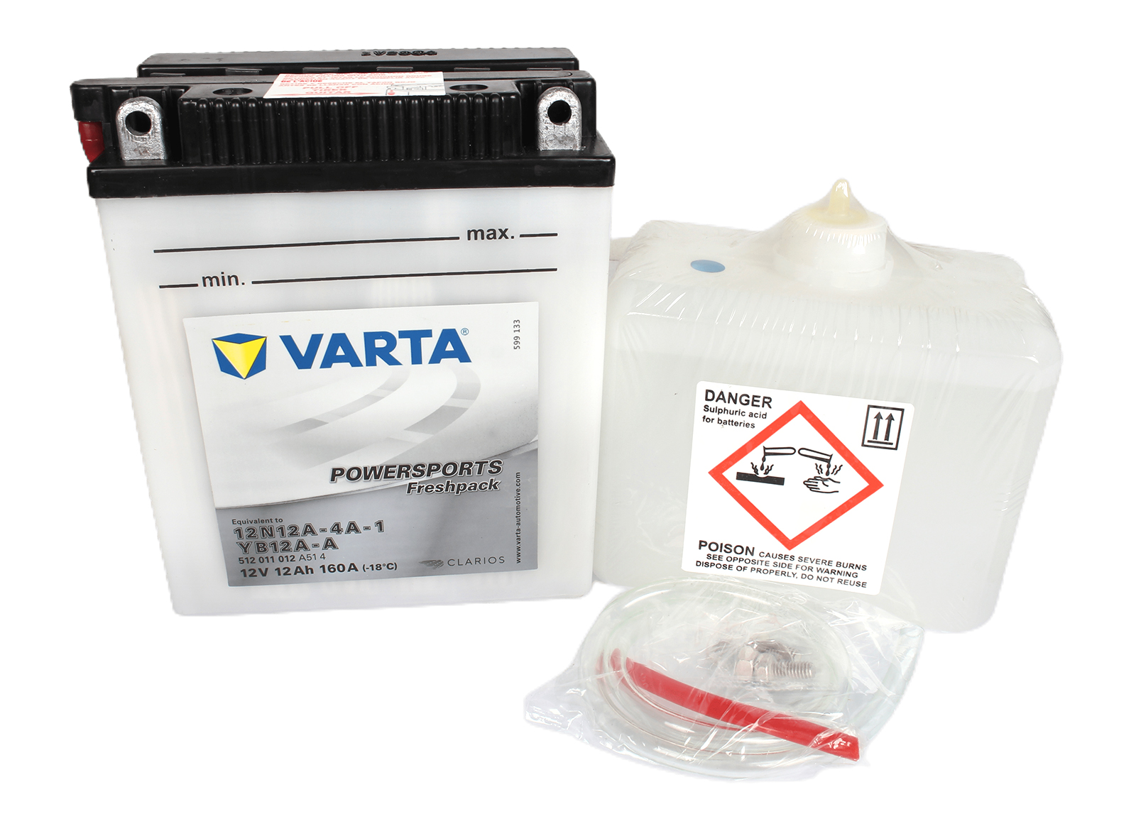 Аккумуляторная батарея VARTA белая YB12A-A 6СТ12 512 011 012 фотография №1