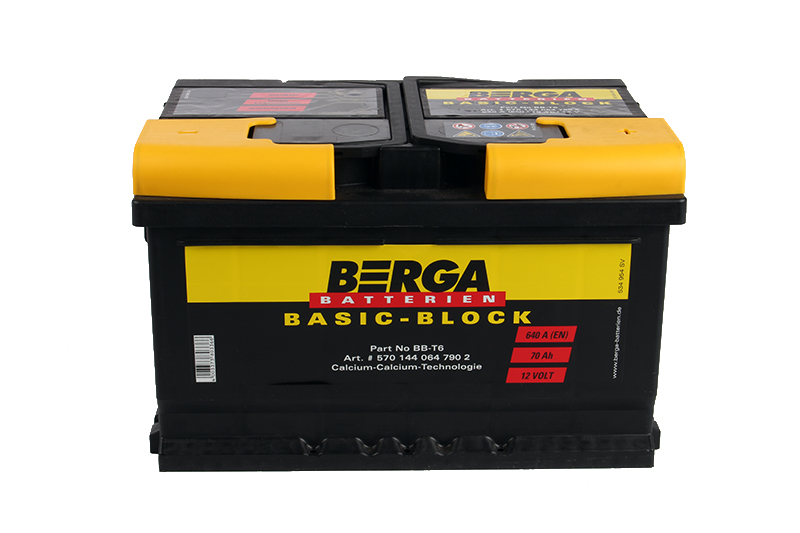 Аккумуляторная батарея BERGA Basic-block 6СТ70 низкий  обратная фотография №1