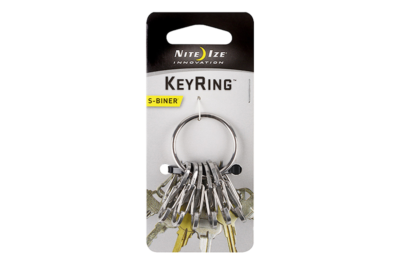 Брелок NiteIze Key Ring с металлическим карабином стальной фотография №1