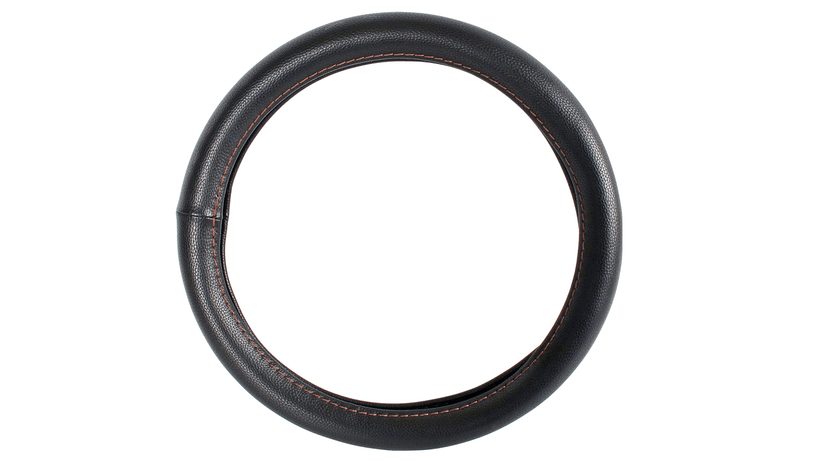 Оплетка Dreamcar эко-кожа, черная/коричневая строчка, размер М 37-39 фотография №1