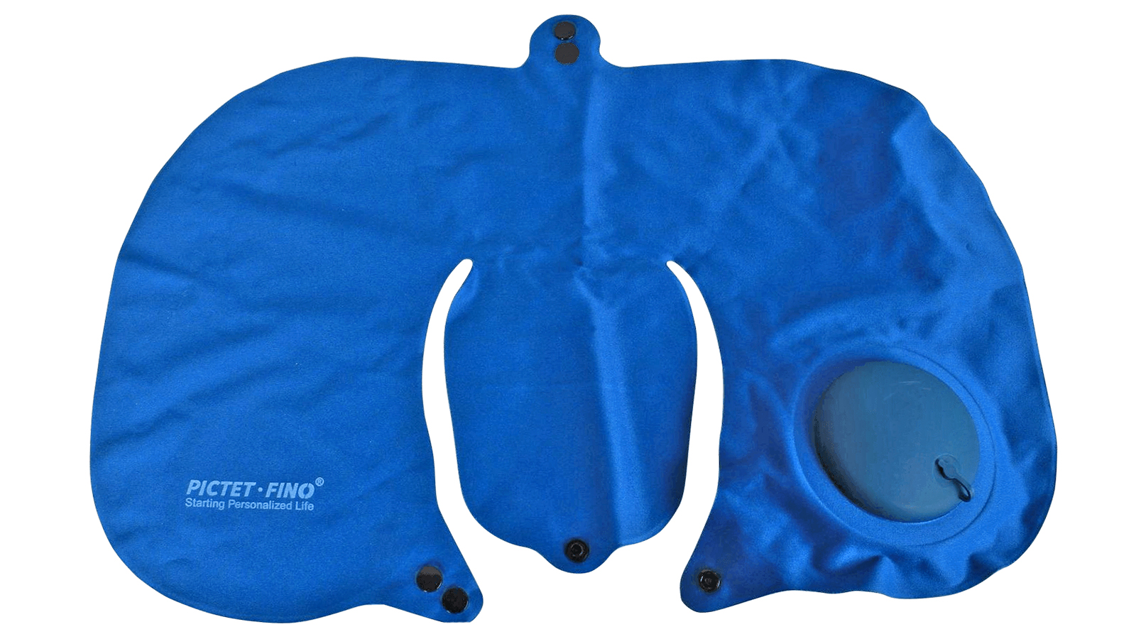 Подушка для шеи надувная с ручной накачкой Синяя фотография №1