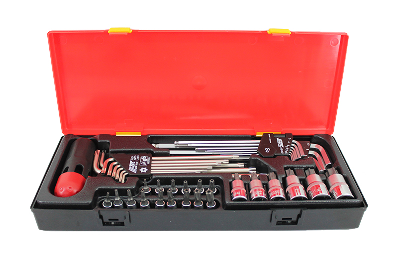 Набор JTC-K1401 инструментов TORX, HEX (ключи, головки с насадками) в кейсе 40 предметов фотография №1