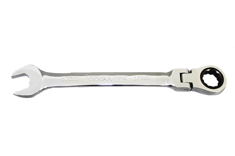 Ключ комбинированный с трещоткой шарнирный 17мм ЭВРИКА фотография №1