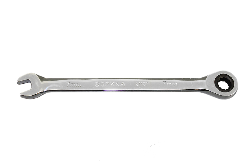 Ключ гаечный комбинированный с трещоткой  7мм ЭВРИКА фотография №1