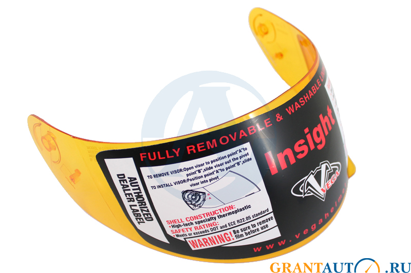 Стекло для шлема VEGA HD188 желтое фотография №1