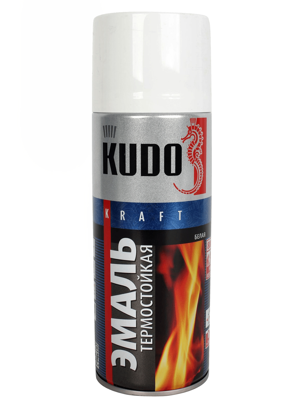 Краска KUDO термостойкая белая 520мл фотография №1