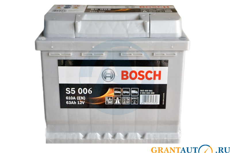 Аккумуляторная батарея BOSCH SILVER+ S5006 6СТ63 * 563 401 061 фотография №1