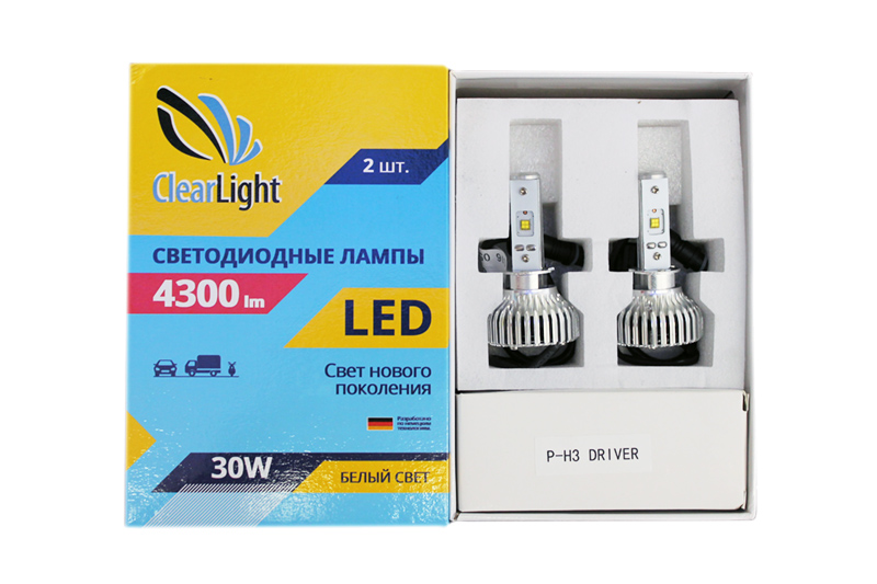 Лампа ClearLight H3 4300Lm диодная комплект фотография №1