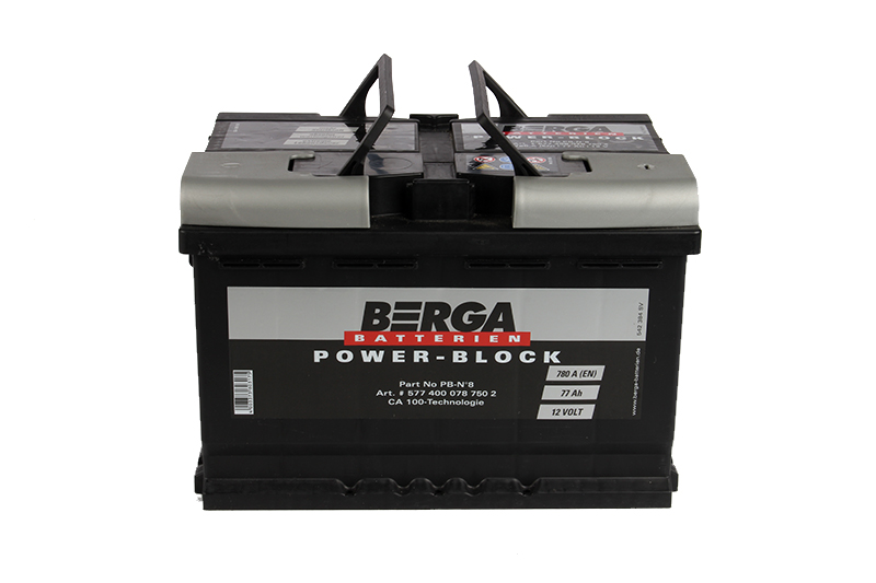 Аккумуляторная батарея BERGA Power Block 6СТ77 обратная фотография №1