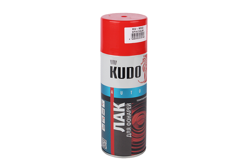 Лак KUDO тонировочный для фонарей красный 520мл фотография №1