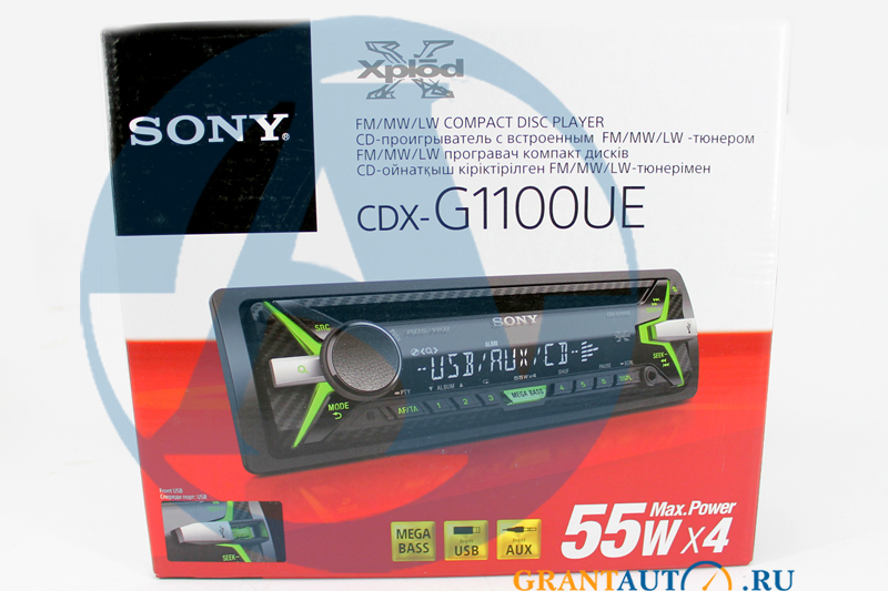 MP3-ресивер автомагнитола SONY CDX-G1100UE фотография №1