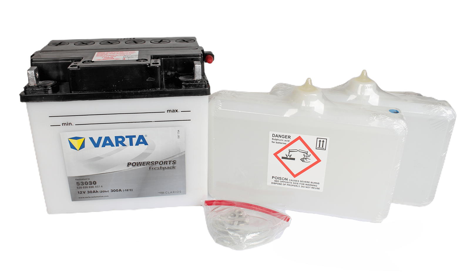 Аккумуляторная батарея VARTA белая 53030 6СТ30 530 030 030 фотография №1