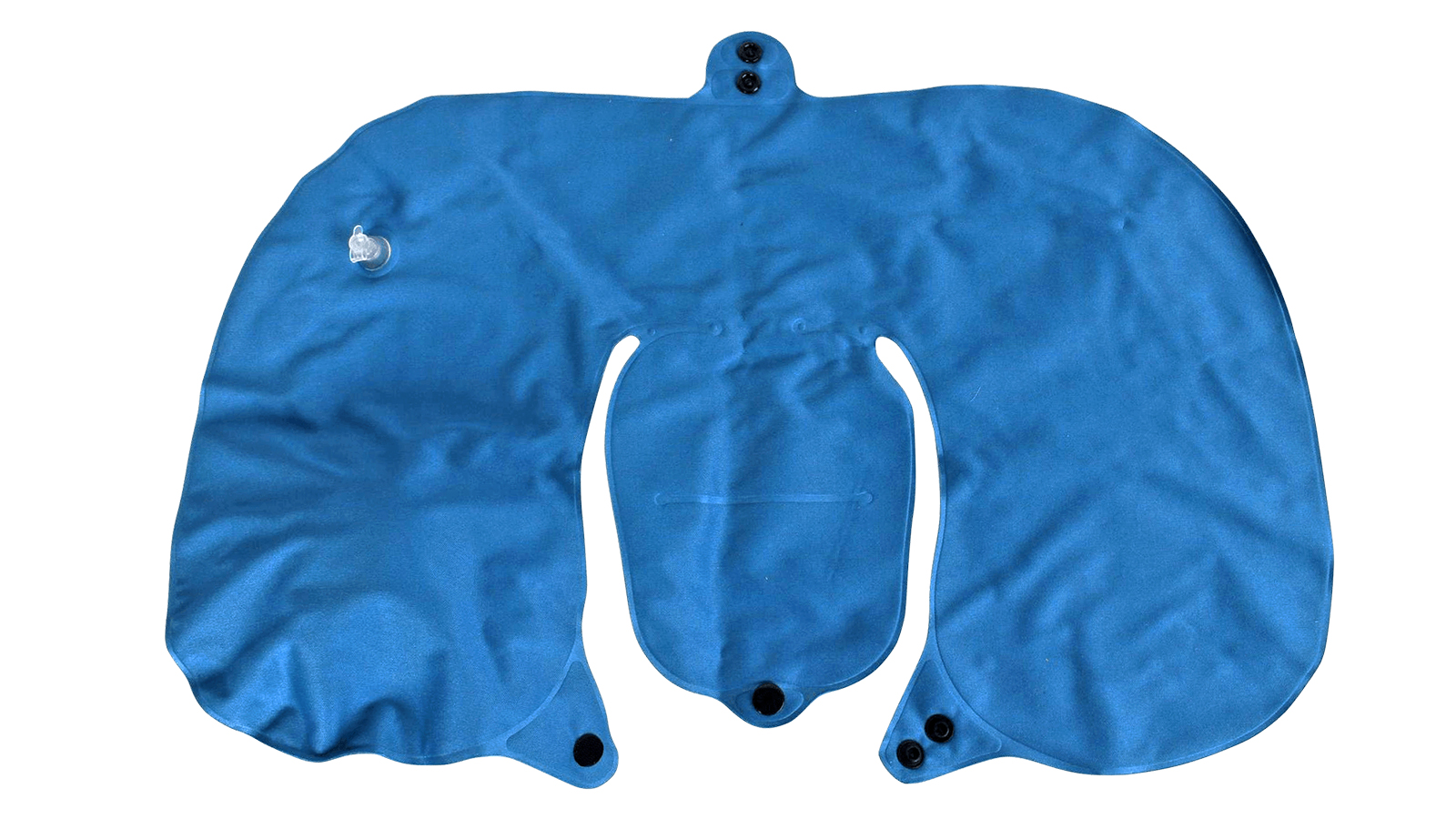 Подушка для шеи надувная с ручной накачкой Синяя фотография №2