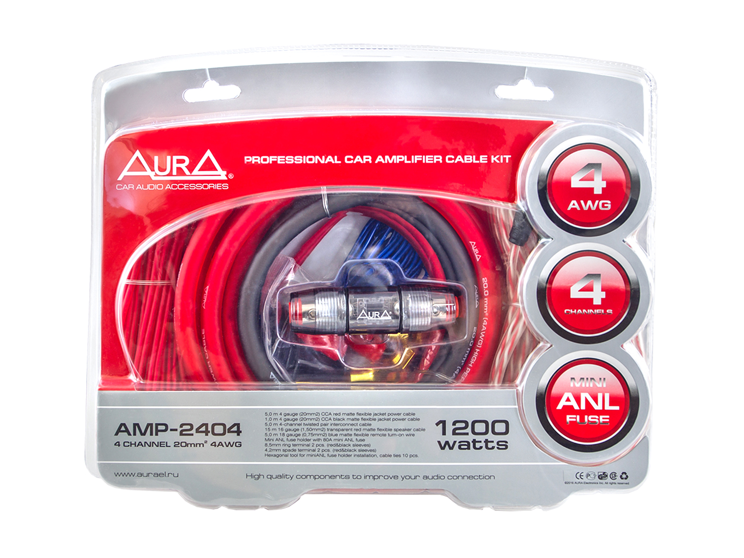 Набор AURA для подключения усилителя AMP-2404 комплект фотография №2