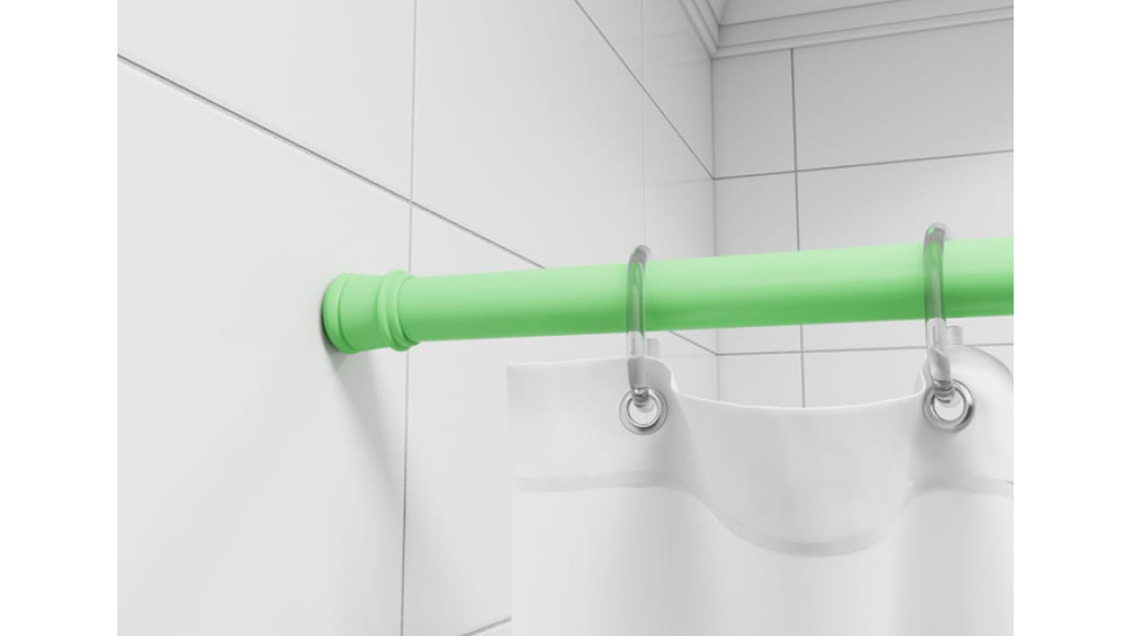 Карниз для ванной комнаты Milardo 110-200 см зелёный фотография №4