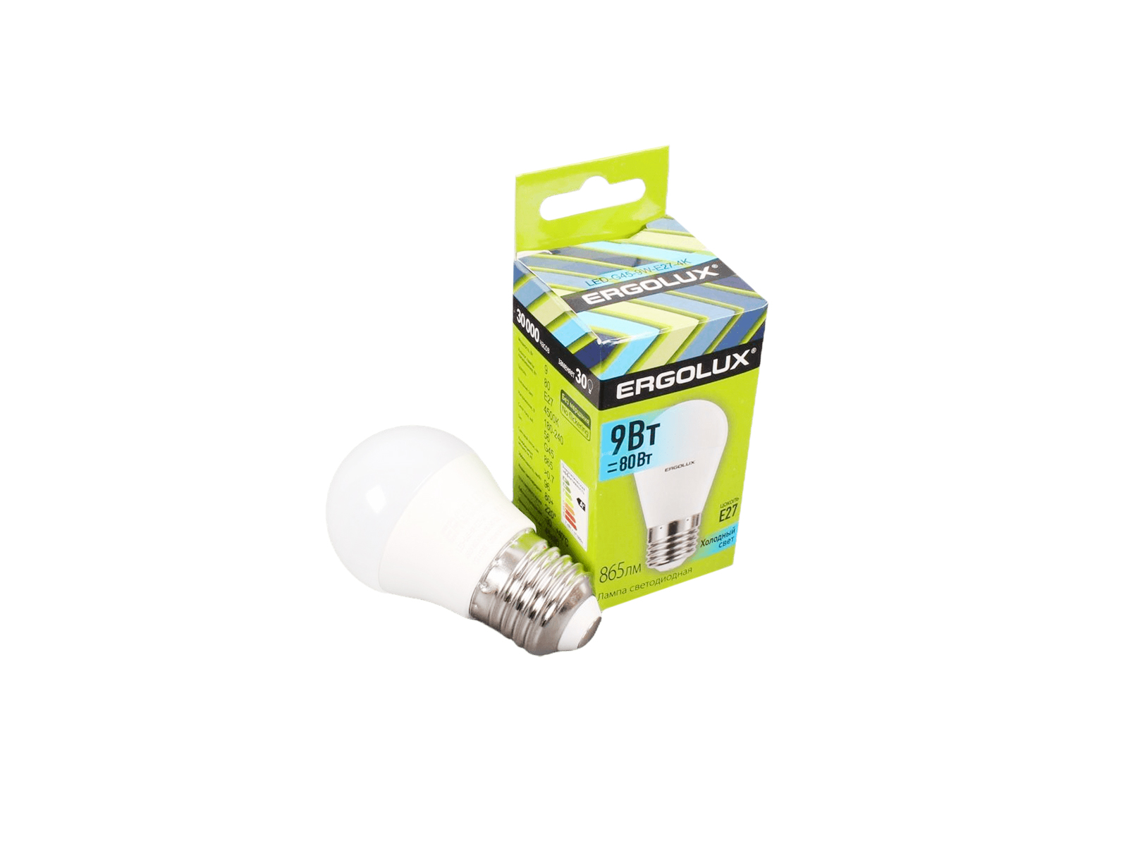 Лампа светодиодная Ergolux LED-G45-9W-E27-4K Шар фотография №4