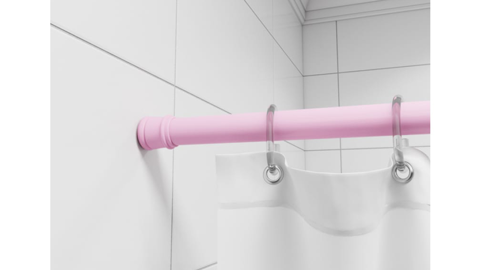 Карниз для ванной комнаты Milardo 110-200 см розовый фотография №3