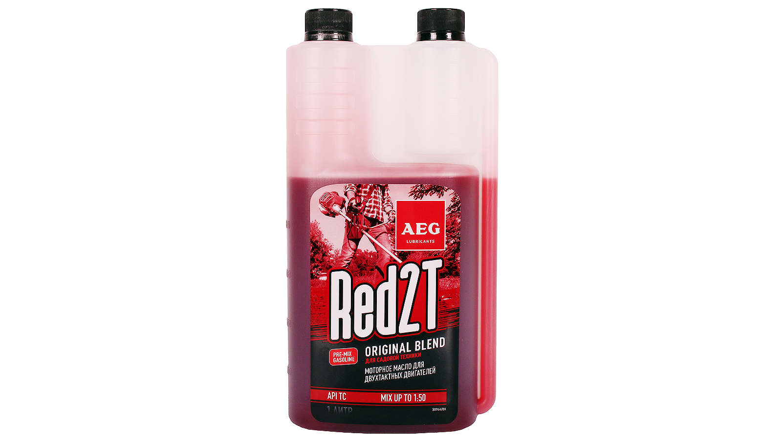 Масло для 2х-тактных двигателей минеральное с дозатором 1л AEG фотография №1
