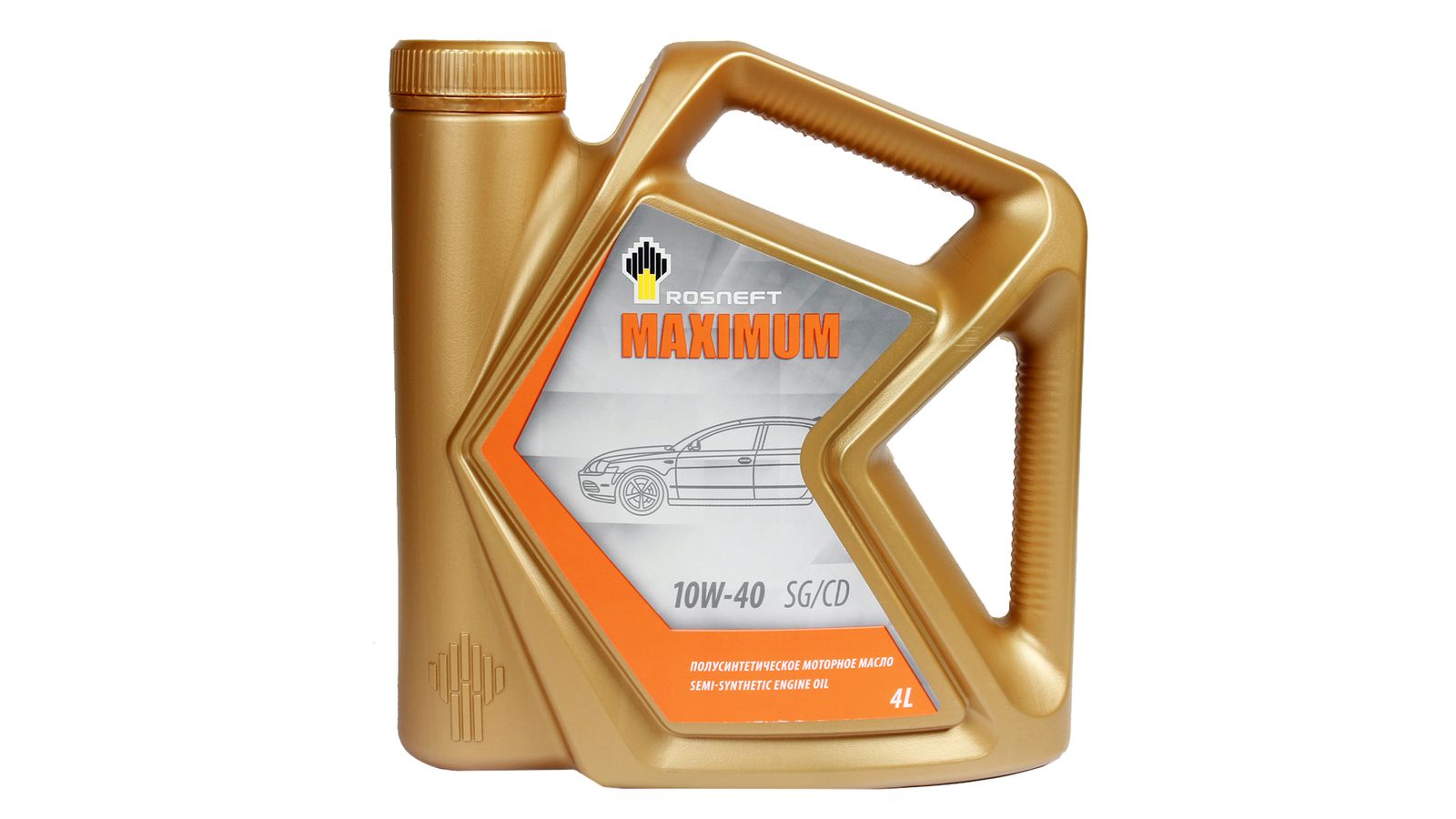 Масло моторное РОСНЕФТЬ MAXIMUM полусинтетическое 10W40 4л фотография №1