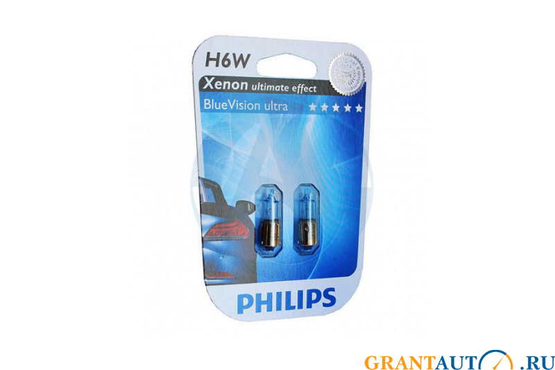 Лампа 12Vx6W PHILIPS BLUE VISION галоген 2шт фотография №1