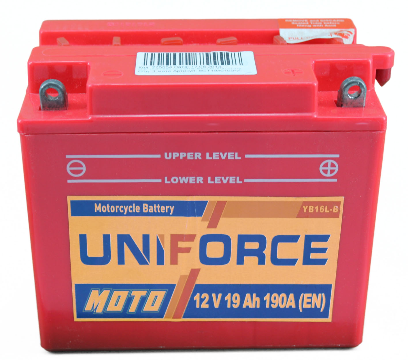 Аккумуляторная батарея UNIFORSE мотоYB16CL-B 6СТ19 *519 011 019 фотография №1