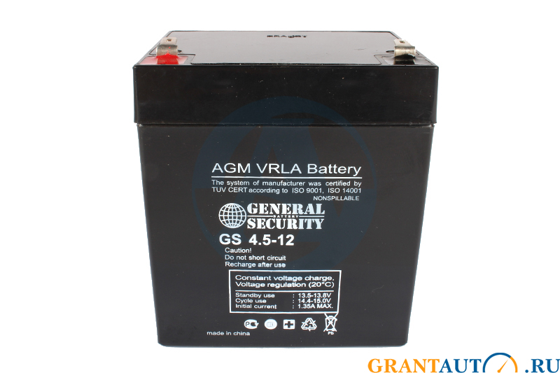 Промышленная аккумуляторная батарея General Security GS 4.5-12 фотография №1