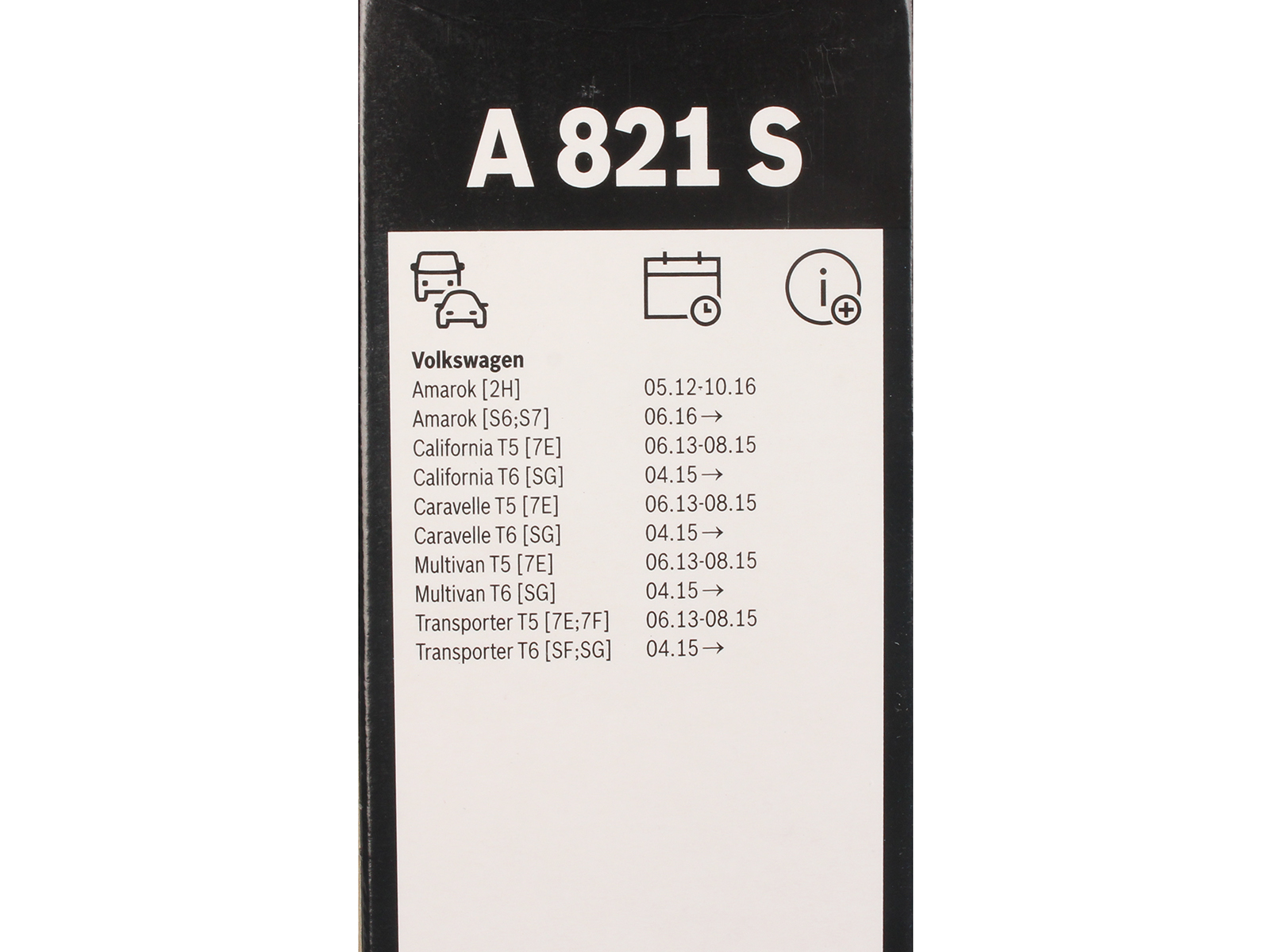 Щетка стеклоочистителя BOSCH 3397009821 A821S комплект фотография №5