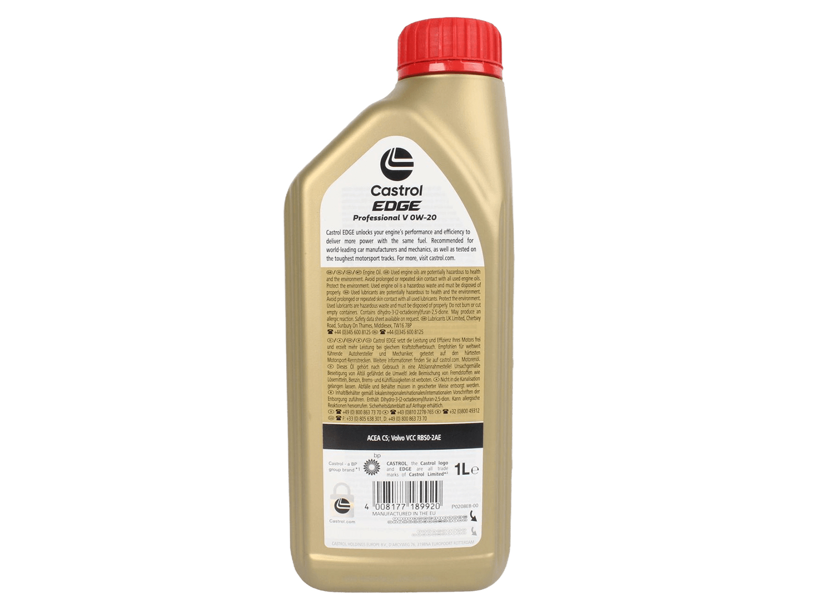 Масло моторное CASTROL EDGE PROFESSIONAL V 0W20 1л фотография №2