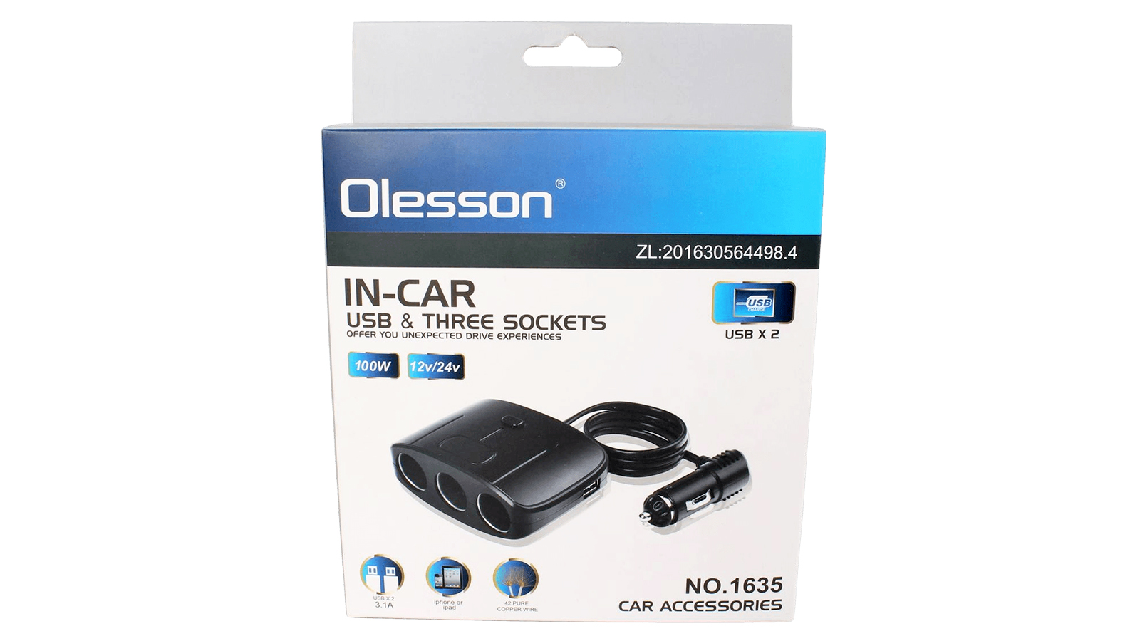 Разветвитель, 3 слота, 2 USB, с кнопкой включение/выключение фотография №4