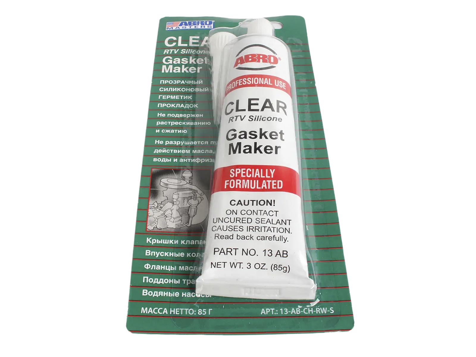 Герметик прокладок бесцветный 85г ABRO 13-AB-CH-RW фотография №2