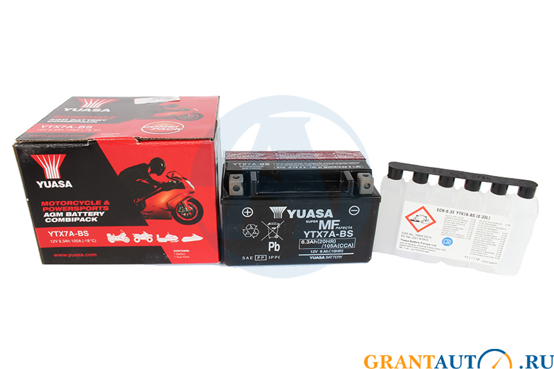 Мотоаккумулятор YUASA YTX7A-BS фотография №1