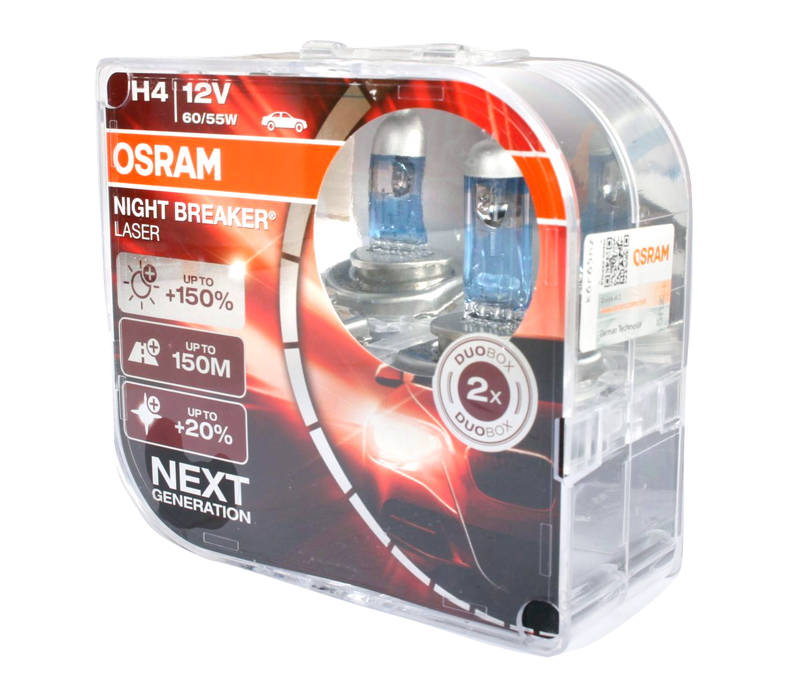 Лампа 12V H4 OSRAM NIGHT BREAKER LASER комплект фотография №2