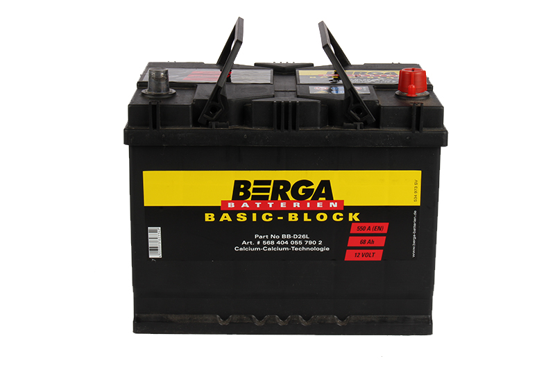 Аккумуляторная батарея BERGA Basic-block 6СТ68 азия обратная фотография №1