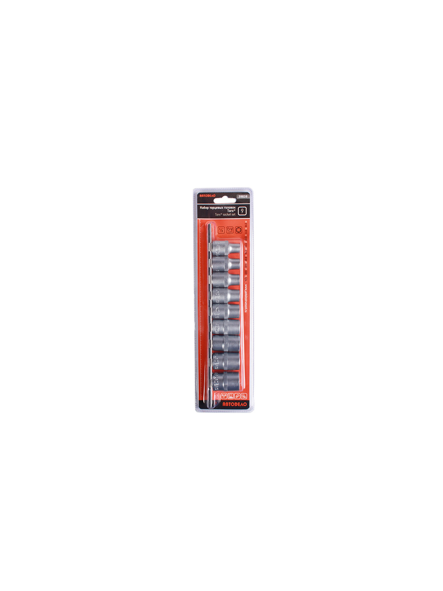Набор головок АвтоDело torx 1/2 E10-E24 9 предметов 39839 фотография №3