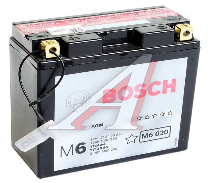 Аккумуляторная батарея BOSCH M6020 YT14B-BS 6СТ12 * 512 903 013 фотография №1