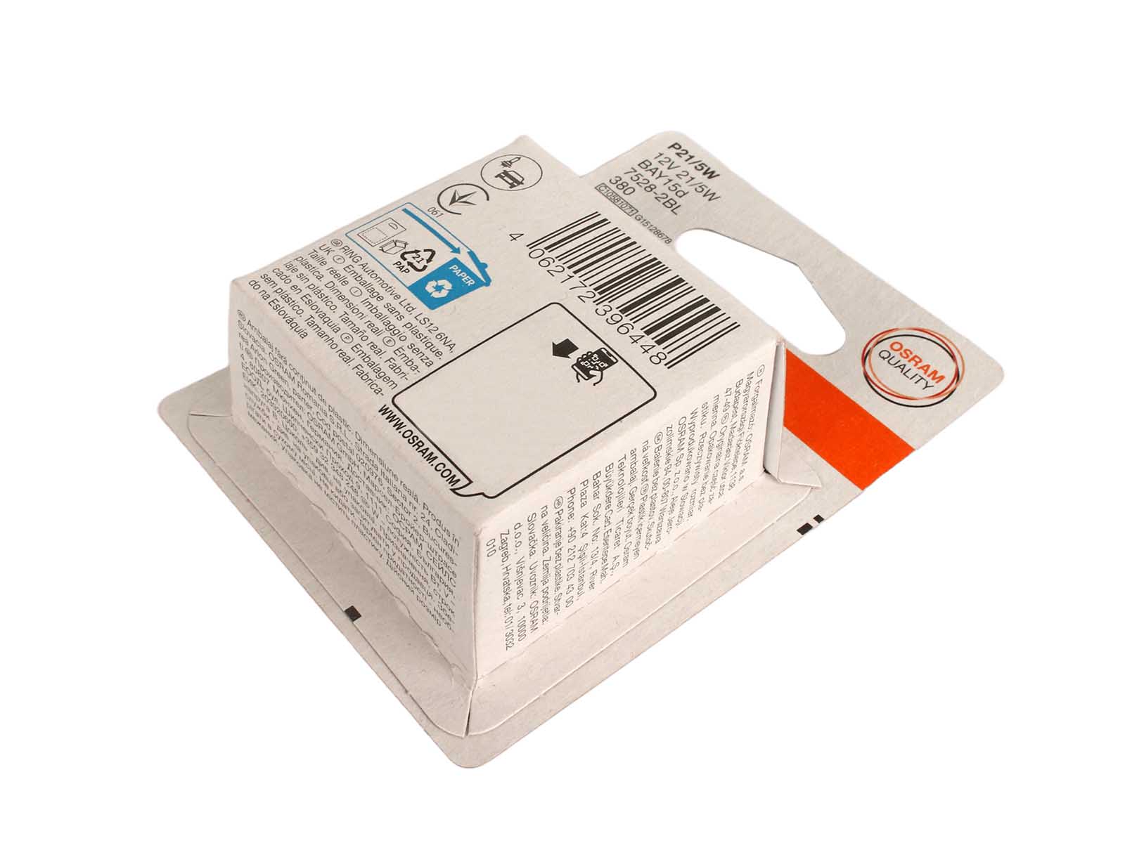 Лампа 12Vx21/5W OSRAM O-7528 2 штуки фотография №4